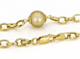 Golden South Sea Pearl  14k Yellow Gold Over Sterling Silver Necklace
