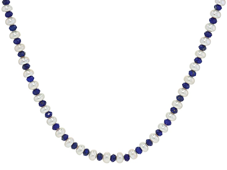 White Cultured Freshwater Pearl 14k Yellow Gold Over Sterling Silver 18 Inch Strand Necklace