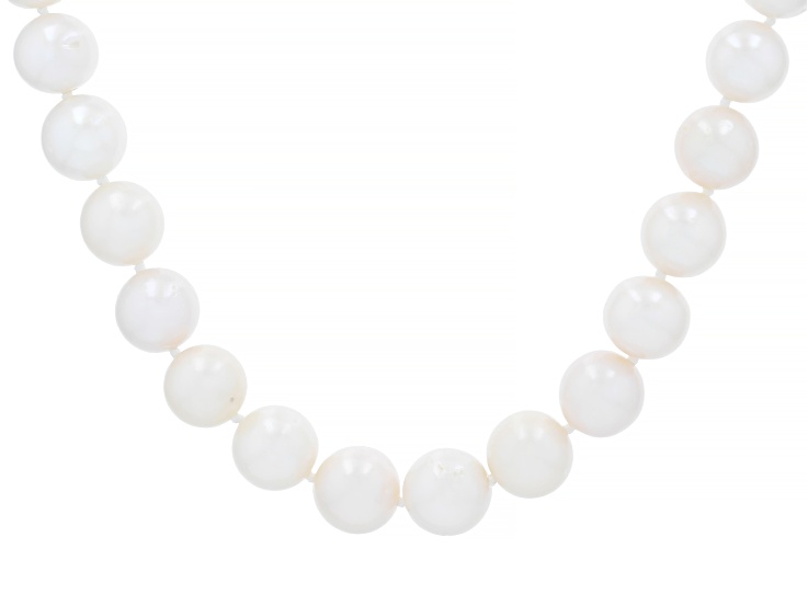 Genusis™ White Cultured Freshwater Pearl Rhodium Over Sterling Silver 18 Inch Strand Necklace