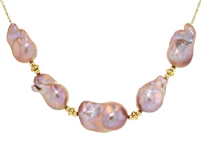 Genusis™ Pink Cultured Freshwater Pearl 14k Gold Over Sterling Silver 18" Strand Necklace