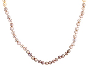 Ombre Cultured Freshwater Pearl Rhodium Over Sterling Silver 18" Strand Necklace