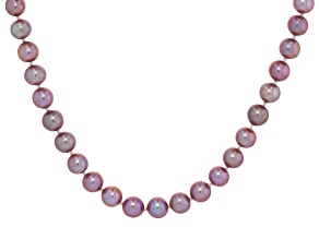 Lavender Cultured Freshwater Pearl Rhodium Over Sterling Silver 18 Inch Strand Necklace