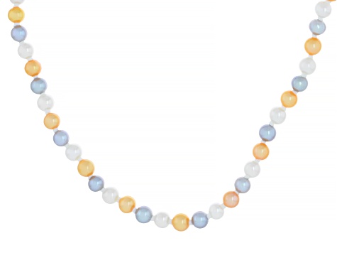 Genusis™ Multi-Color Cultured Freshwater Pearl Rhodium Over