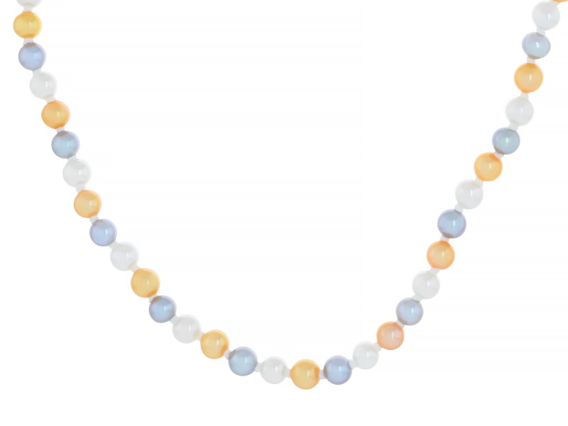 Genusis™ Multi-Color Cultured Freshwater Pearl Rhodium Ove Sterling Silver 18" Necklace