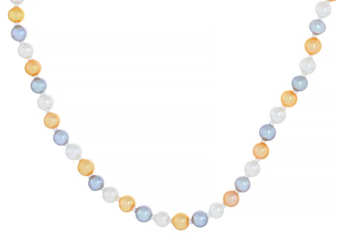Genusis™ Multi-Color Cultured Freshwater Pearl Rhodium Ove