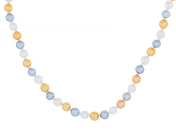 Genusisâ„¢ Multi-Color Cultured Freshwater Bitsy Pearl Rhodium Ove Sterling Silver 20" Necklace