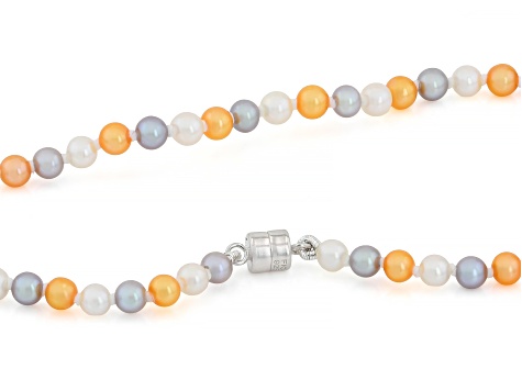 Genusis™ Multi-Color Cultured Freshwater Pearl Rhodium Ove