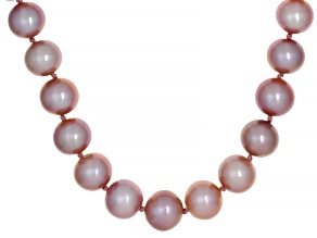 Genusis™ Pink Cultured Freshwater Pearl Rhodium Over Sterling Silver 18" Strand Necklace