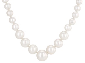 Genusis™ White Cultured Freshwater Pearl Rhodium Over Sterling Silver 18 Inch Necklace