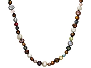Multi Color Cultured Freshwater Pearl 76 Inch Necklace