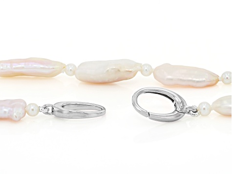 Genusis™ White Cultured Freshwater Pearl Rhodium Over Silver 24 Inch ...