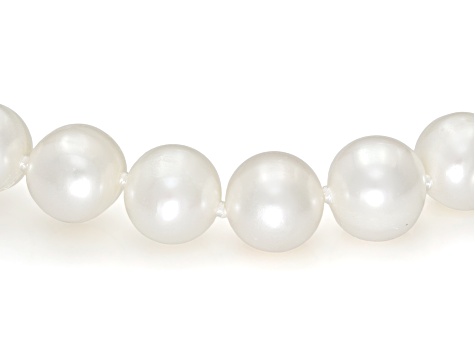 White Cultured Freshwater Pearl Rhodium Over Sterling Silver 32
