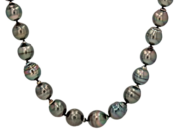 Cultured Tahitian Pearl Sterling Silver 18 Inch Strand Necklace