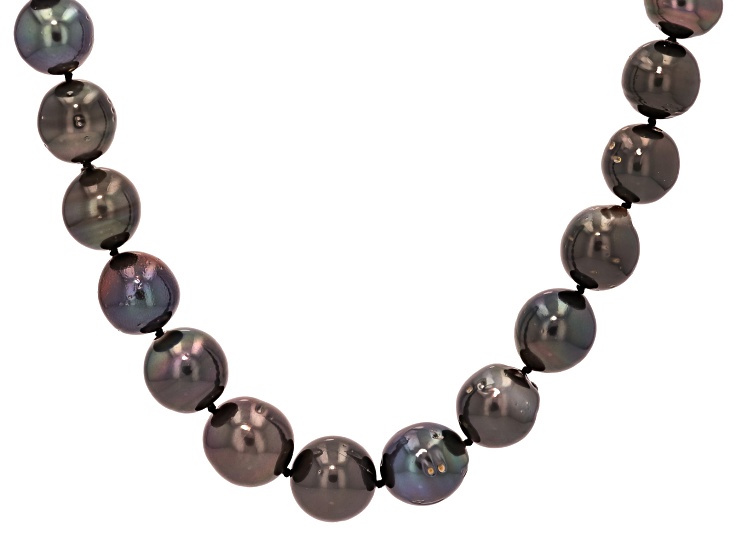Cultured Tahitian Pearl Sterling Silver 18 Inch Strand Necklace