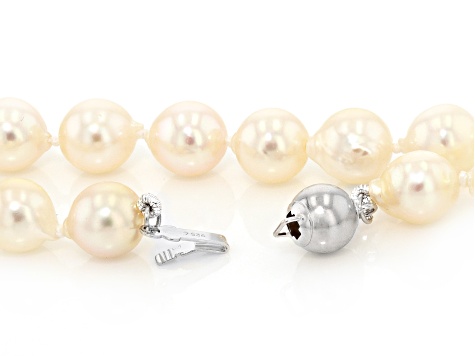 Candlelight Cultured Japanese Akoya Pearl Sterling Silver 18 Inch
