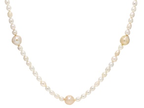 5mm & 10mm White Cultured Freshwater Pearl 36" Endless Strand Necklace