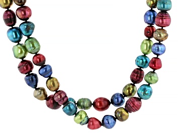 Picture of Multi-Color Cultured Freshwater Pearl 48 Inch Endless Strand Necklace