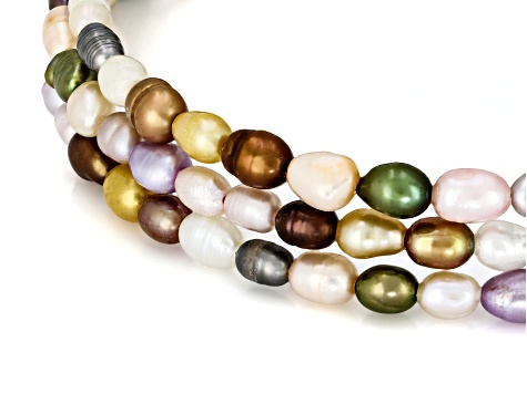 Multi Color Cultured Freshwater Pearl Expandable Bangle - PW938 | JTV