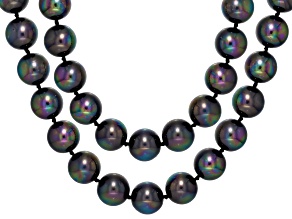 Pearlfection® Peacock Simulant Rhodium Over Sterling Silver 20 & 24 Inch Strands