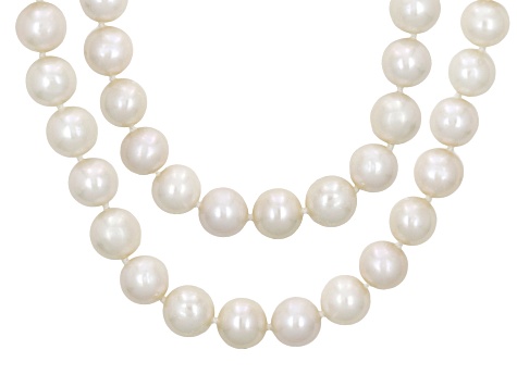 White Cultured Freshwater Pearl Rhodium Over Sterling Silver 18