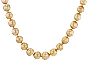 Golden Cultured South Sea Pearl 14k Yellow Gold Strand Necklace 18 inch