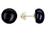 Black Cultured Freshwater Pearls 10k Yellow Gold Stud Earrings 10-11mm