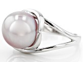 Lavender Cultured Kasumiga Pearl Rhodium Over Silver Ring 10.75-12mm