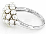 Cultured Freshwater Pearl Rhodium Over Sterling Silver Ring 2.5-3.5mm