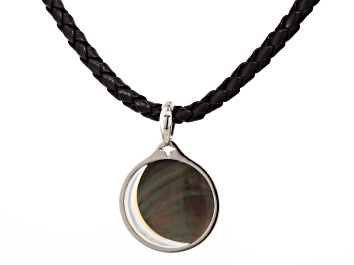Picture of Mother Of Pearl Pendant Rhodium Over Sterling Silver Pendant