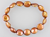 Brown Cultured Freshwater Pearl Stretch Bracelet 12-13mm