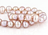 Pink Cultured Freshwater Pearl Rhodium Over Silver Strand Necklace 7-8mm