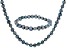 Teal Cultured Freshwater Pearl Necklace And Bracelet Set 7-8mm