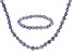 Violet Cultured Freshwater Pearl Necklace And Bracelet Set 7-8mm