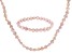 Pink Cultured Freshwater Pearl Necklace And Bracelet Set 7-8mm