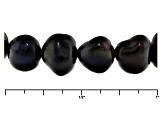 Black Cultured Freshwater Pearl Necklace And Bracelet Set 7-8mm
