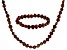 Brown Cultured Freshwater Pearl Necklace And Bracelet Set 7-8mm