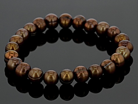 Brown Cultured Freshwater Pearl Stretch Bracelet 8 9mm Brown Cultured Freshwater Pearl Stretch Bracelet 8 9mm
