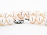 9-11mm White Cultured Freshwater Pearl, Rhodium Over Silver 20 Inch Necklace & Stud Earrings Set