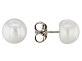 Multi-Color Cultured Freshwater Pearl Rhodium Over Sterling Silver Stud Earrings Set of 7