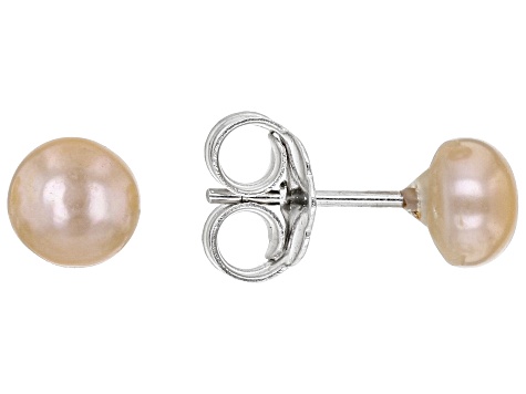 Multi-Color Cultured Freshwater Pearl Rhodium Over Sterling Silver Stud Earrings Set of 7