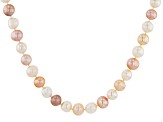 Cultured Freshwater Pearl Rhodium Over Silver Necklace 8-9mm