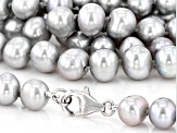 6.5-7.5MM Grey Cultured Freshwater Pearl Strand Necklace Set 18, 24, & 36 Inch