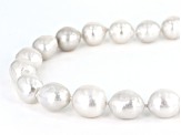 Genusis™ White Cultured Freshwater Pearl Rhodium Over Silver Graduated Strand Necklace