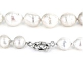 Genusis™ White Cultured Freshwater Pearl Rhodium Over Silver Graduated Strand Necklace