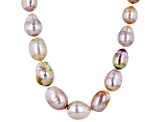 Genusis™ Multi-Color Cultured Freshwater Pearl Rhodium Over Silver Graduated Strand Necklace