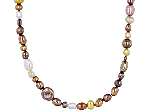 Amazon.com: 14 Karat Yellow Gold Multi Color Freshwater Pearl 16 Inch  Necklace, Multi Strand Design with Spring Ring Clasp Lock: Clothing, Shoes  & Jewelry