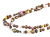 3-8mm Multi-Color Cultured Freshwater Pearl  70 Inch Endless Strand Necklace