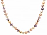 Multi-Pink Cultured Freshwater Pearls 14k Yellow Gold 18 Inch Strand Necklace