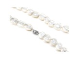 White Cultured Freshwater Pearls Rhodium Over Sterling Silver 18 Inch Strand Necklace
