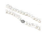 White Cultured Freshwater Pearls Rhodium Over Sterling Silver 24 Inch Strand Necklace